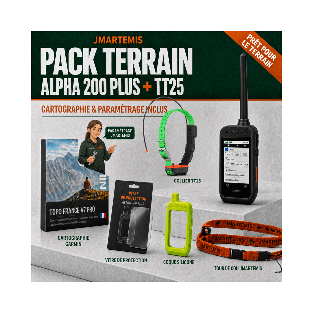 Pack Terrain Garmin Alpha 200 Plus + TT25F – Préparé par JMARTEMIS