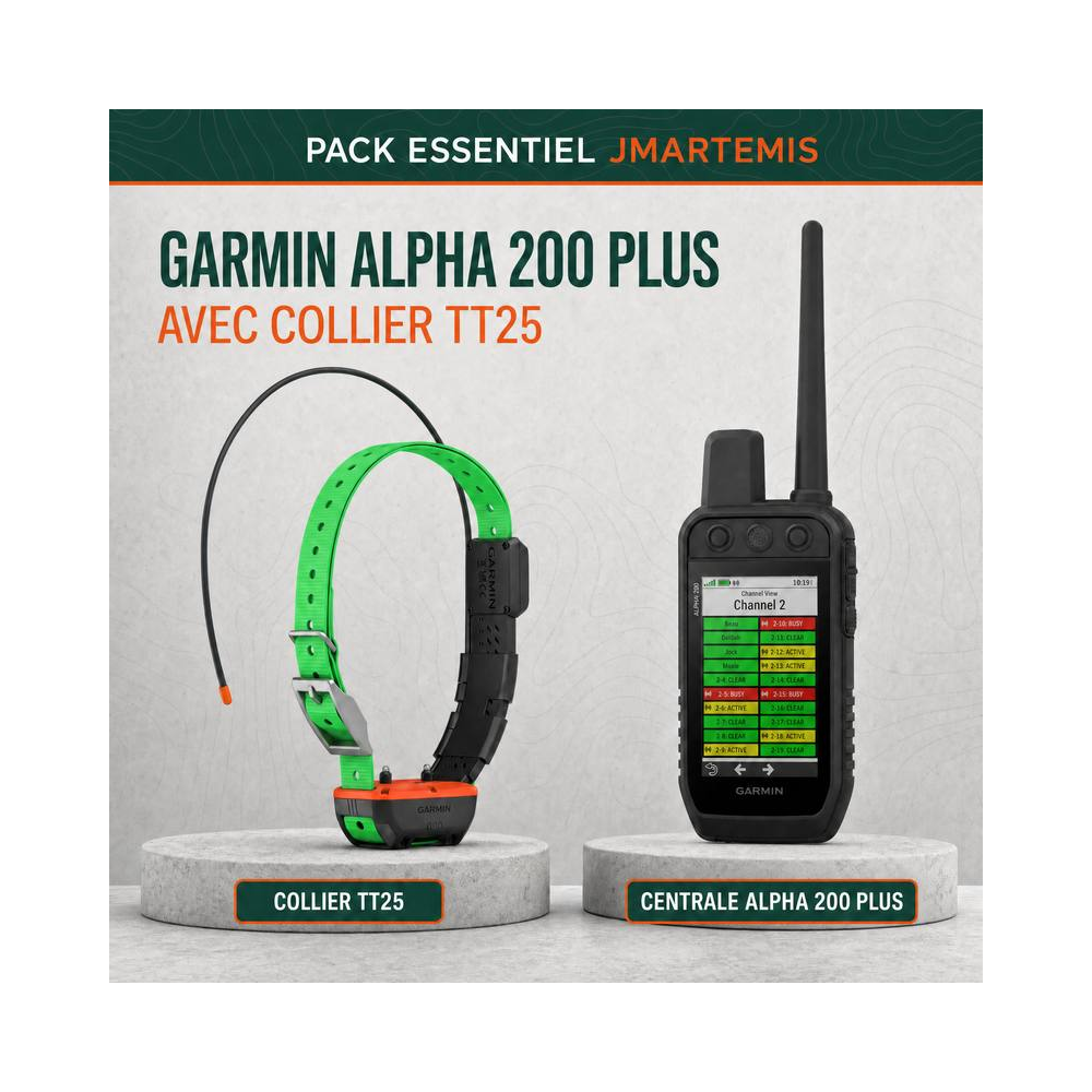 PACK ESSENTIEL JMARTEMIS – GARMIN ALPHA 200 PLUS + TT25
