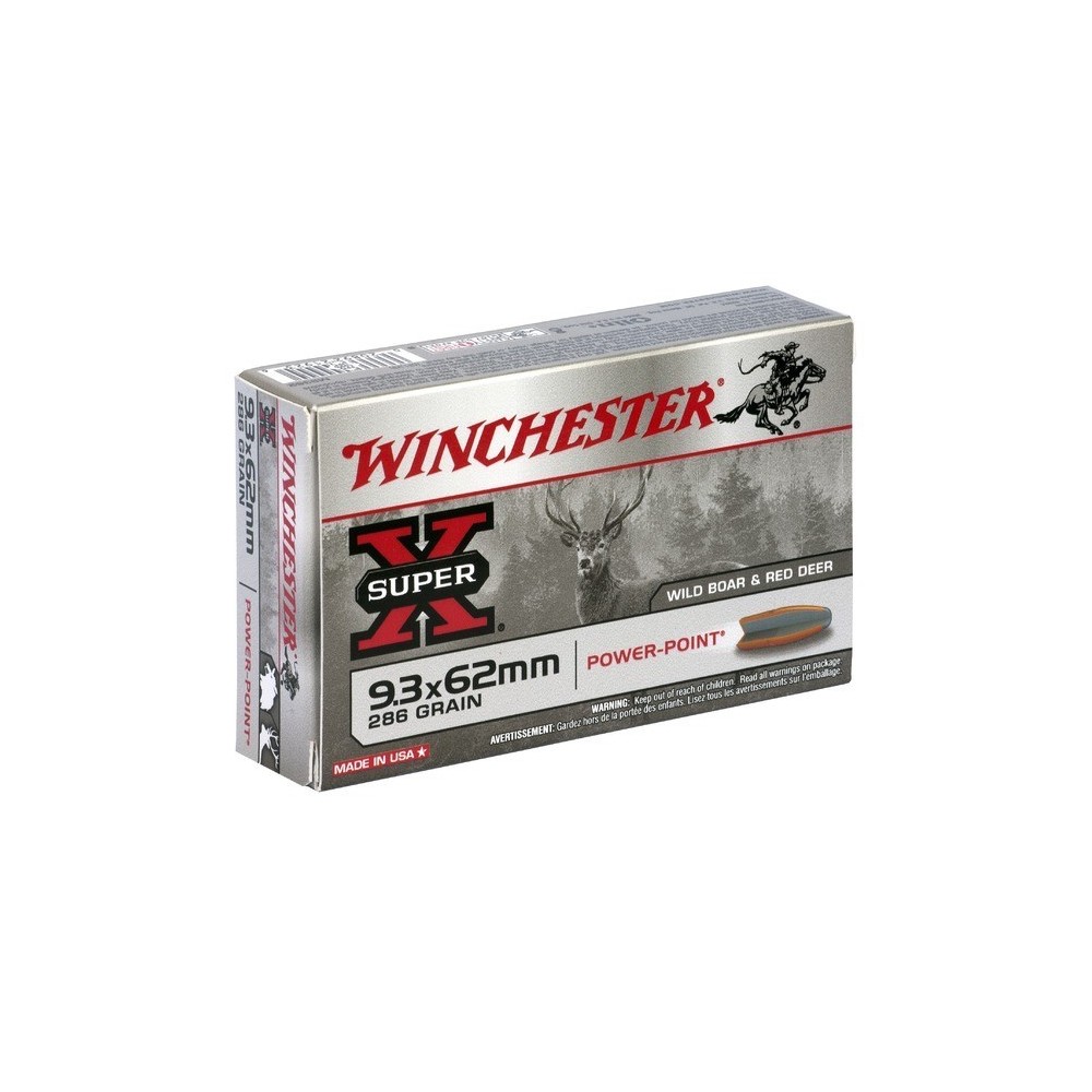 Boite de balles Winchester 9.3X62 Power point